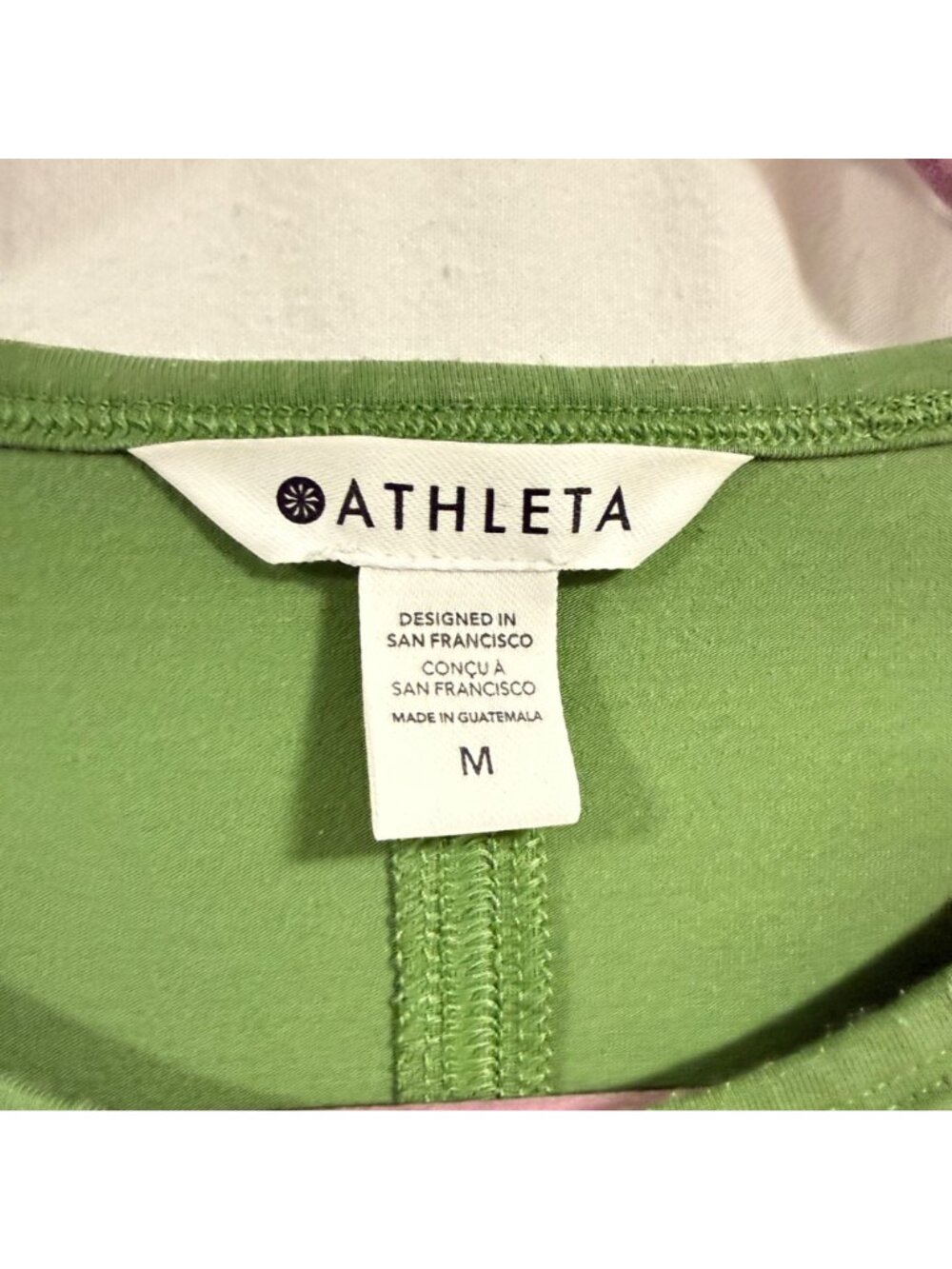 Athleta Essential Green Short Sleeve Tee Size M - Picture 2 of 6
